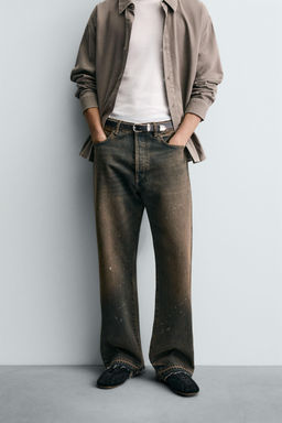 LOOSE FIT JEANS WITH PAINT SPLATTER - Zara фото 2
