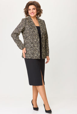Костюм БелЭльСтиль 866/597 золото дизайн+черный однотон фото 5