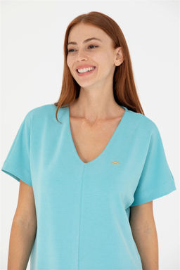 Женская мятная футболка с v-образным вырезом Неожиданная скидка в корзине - U.s. polo assn фото 2