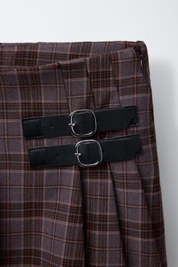 CHECKED BERMUDA SKORT WITH BUCKLES - Zara фото 3