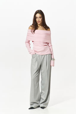 Лонгслив с открытыми плечами Pink - Erist store фото 4