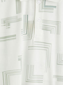 Polo Yaka Desenli Erkek Ti??rt