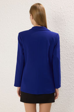 Saks Regular Astarl? Kruvaze Kapama Dokuma Blazer Ceket TWOSS21CE0137