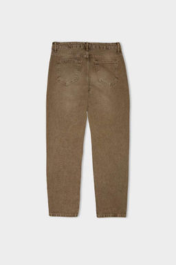 Джинсовые брюки приталенного кроя в стиле 90-х с нормальной талией и узкими потертостями - Defacto фото 3