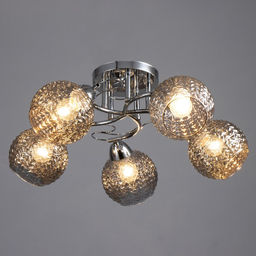 Светильник потолочный BayerLux «Эрион», люстра 5хЕ27, 40 Вт, хром, 56×56×22 см