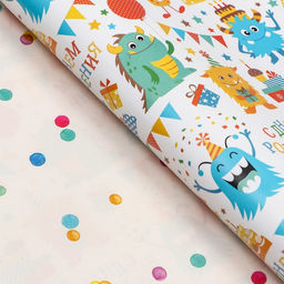 Цена за 10 шт. Бумага упаковочная глянцевая Весёлого Дня Рождения, двусторонняя, 0,49 х 0,7 м - UPAK LAND фото 3