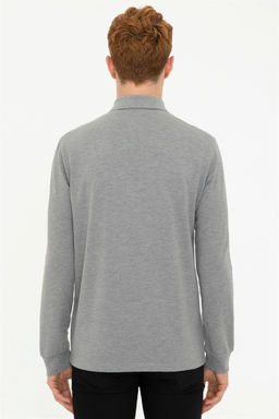 Мужской серый меланжевый базовый свитшот Неожиданная скидка в корзине - U.s. polo assn фото 4