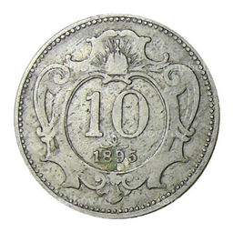 Монета 10 геллеров 1895 года Австрия