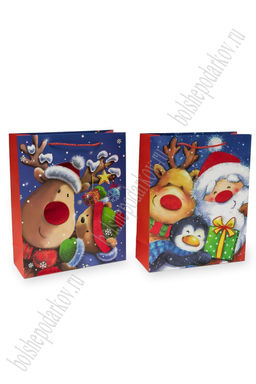 Пакет Новогодний 26*32*10 см (12 шт) SF-7569, микс №30 - Больше подарков фото 2