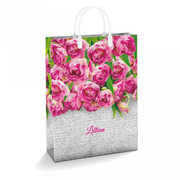 Пакет подарочный мягкий пластик с пластиковой ручкой 30х40см "Соцветие", 150 мкм, ламинированный (Россия)