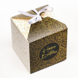 Цена за 5 шт. Коробка складная "Happy birthday", 10 х 10 х 10 см