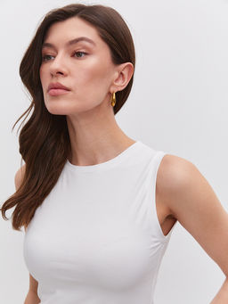 Топ женский трикотажный T-lab TL-BK-008-белый  фото 2