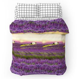 Пододеяльник на пуговицах Евро Макси Коллекция Лето. Лаванда 240х215см, бязь Комфорт 121г/м2, хлопок 100%, упаковка классическая ПВХ 28х41см, Домашняя мода (Россия)