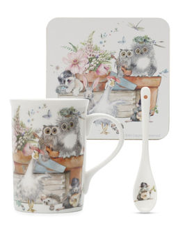 Кружка ANIMAL FAIR 330мл с ложечкой и подставкой