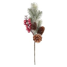 Blumentag VDD-49 Веточка декоративная с ягодами и шишками 6 х 1 шт. 34.5 см 01