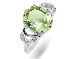 Кольцо из серебра зеленый аметист, Агнис