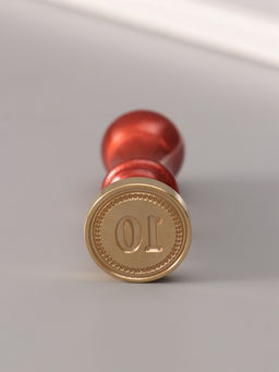 Печать для сургуча с пластиковой ручкой «Классика цифра 10», 2.5×2.5×6.3 см