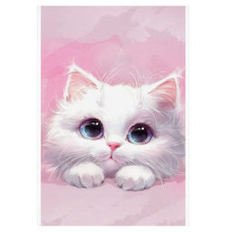 Блокнот, А6, 40 л, арт. 72948 БЕЛЫЙ КОТ / Блок - белый офсет 60 г/м?, клетка, мягкий переплёт (1 ско