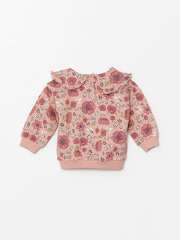 ?i?ek Bask?l? K?z Bebek Sweatshirt