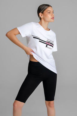 Арт. 5728 Костюм с велосипедками 42-50 (5 шт) Цвет:верх- белый, низ- черный - Калинка фото 5