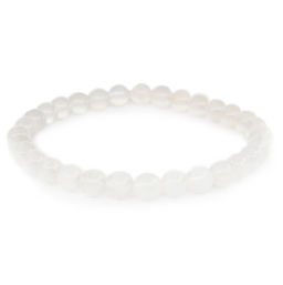 Браслет Классика натуральный лунный камень прозрачный (Индия) 6мм, длина 17см