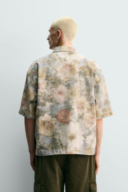 CAMISA RELAXED FIT ESTAMPADO FLORAL LAVADO / Multicolor - Zara фото 3