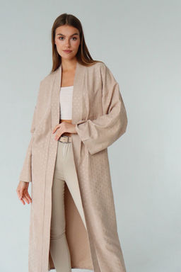 Кимоно длинное бежевое в горох - Martichelli фото 7