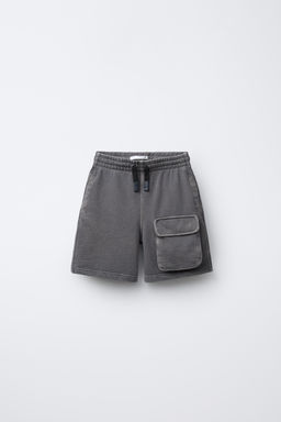 STRAIGHT PLUSH GARMENT-DYED BERMUDA SHORTS