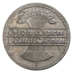 Монета 50 пфеннигов 1919 года J Германия