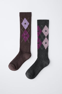 2-PACK OF ARGYLE KNEE-HIGH SOCKS - Zara фото 4