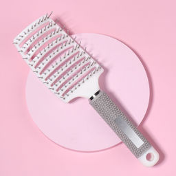 Расчёска массажная, с магнитом, прорезиненная ручка, 7.5×25.5 (±1) см, серая