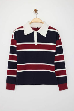 Wardrobe Essentials Lacivert Premium/Ozel Iplik Polo Yaka Triko Kazak | TWOAW26KZ00060 - Trendyolmilla фото 5