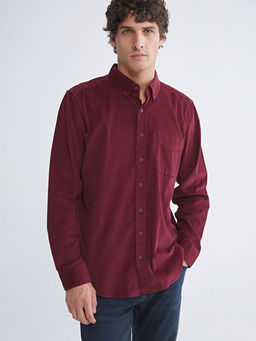 Regular Fit Uzun Kollu Kadife Erkek G?mlek