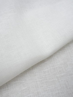 Льняной жаккард Елочка цв.белый, ш.1.5 м, лен-100%, 280гр/м.кв - Купава фото 3