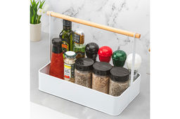 Органайзер металлический с деревянной ручкой 34*18,5*26,5 см