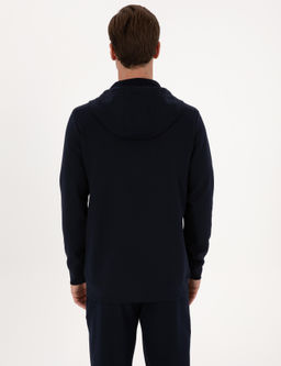 Lacivert Regular Fit Pamuk Kar___ml_ Tam Fermuarl_ Sweatshirt
