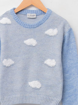 Bisiklet Yaka Desenli Uzun Kollu K?z ?ocuk Triko Kazak - Waikiki фото 3