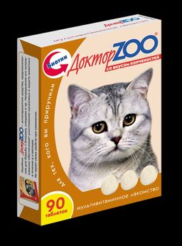 Доктор ЗОО витамины д/кошек вкус копчености 90т. 22310003