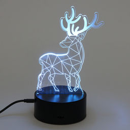 Цена за 2 шт. Светильник ночник "3D-Олень" на пластиковой подставке, с включателем USB