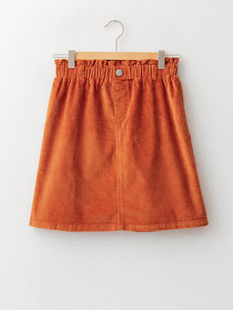 Beli Lastikli Basic Kadife K?z ?ocuk Etek