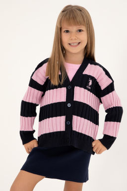Темно-синий трикотажный кардиган для девочки Неожиданная скидка в корзине