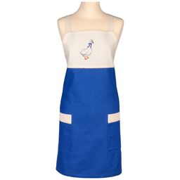 ФАРТУК ГУСИ ,СИНИЙ, ВЫШИВКА, КРУЖЕВО 100