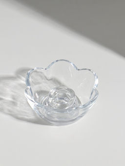 Цена за 2 шт. Подсвечник стекло на 1 свечу "Цветок" прозрачный d=2 см 9х9х4 см