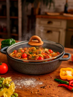 Жаровня 280/70мм 3,5л. Гармония МРАМОР лит/руч. с кр. (п/у), ж2832мр - Горница фото 8