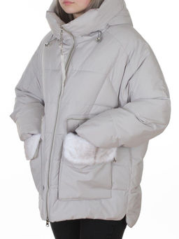 YR-869 LT. GRAY Куртка зимняя женская (150 гр. холлофайбер)
