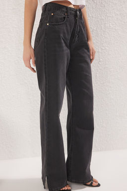 Ac?k Mavi Pacas? Y?rtmacl? Yuksek Bel Wide Leg Jeans TWOSS25JE00057 - Trendyolmilla фото 8