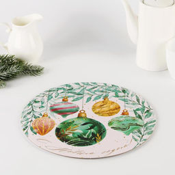 Цена за 5 шт. Подложка под торт усиленная С Новым годом, 30 см, 2 мм - Дарите счастье фото 2