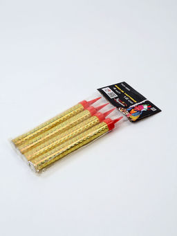 Цена за 2 шт. Свечи фонтаны в торт «Золото», 4 шт., 12 см, горение 40 сек