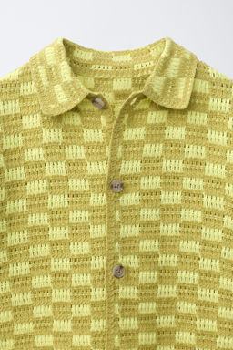 CAMISA CROCHET CUADRO DAMERO / Pistacho - Zara фото 4