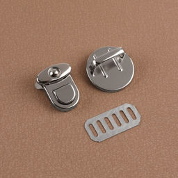 Цена за 5 шт. Застёжка для сумки, 2.5×2.5 см, цвет серебряный